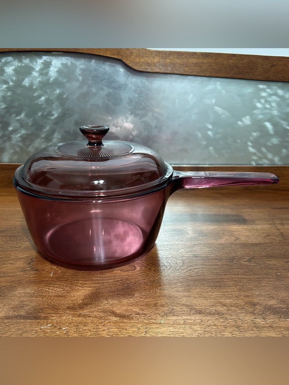 Vintage Visions Corning Cranberry Glass Pot with Lid - 1.5L